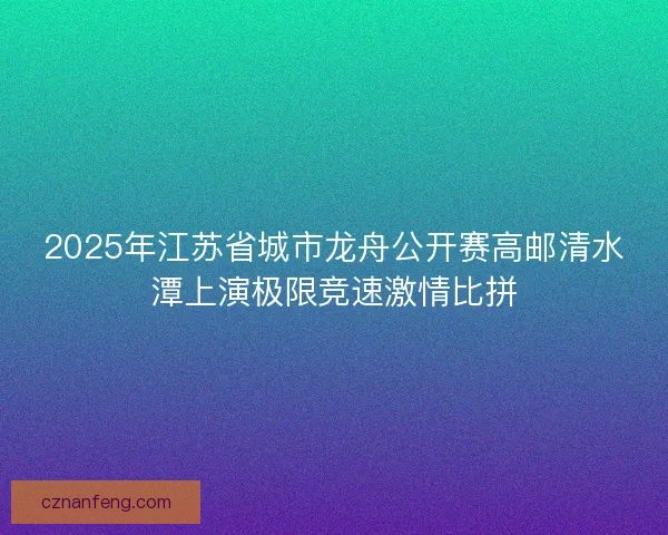 2025年江苏省城市龙舟公开赛高邮清水潭上演极限竞速激情比拼
